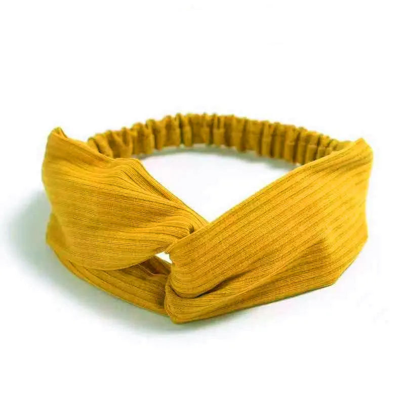 Neue Boho Frauen Weiche Solid Print Stirnbänder Vintage Kreuz Knoten Elastische Haarbänder Turban Bandanas Mädchen Haar Bands Haar Zubehör