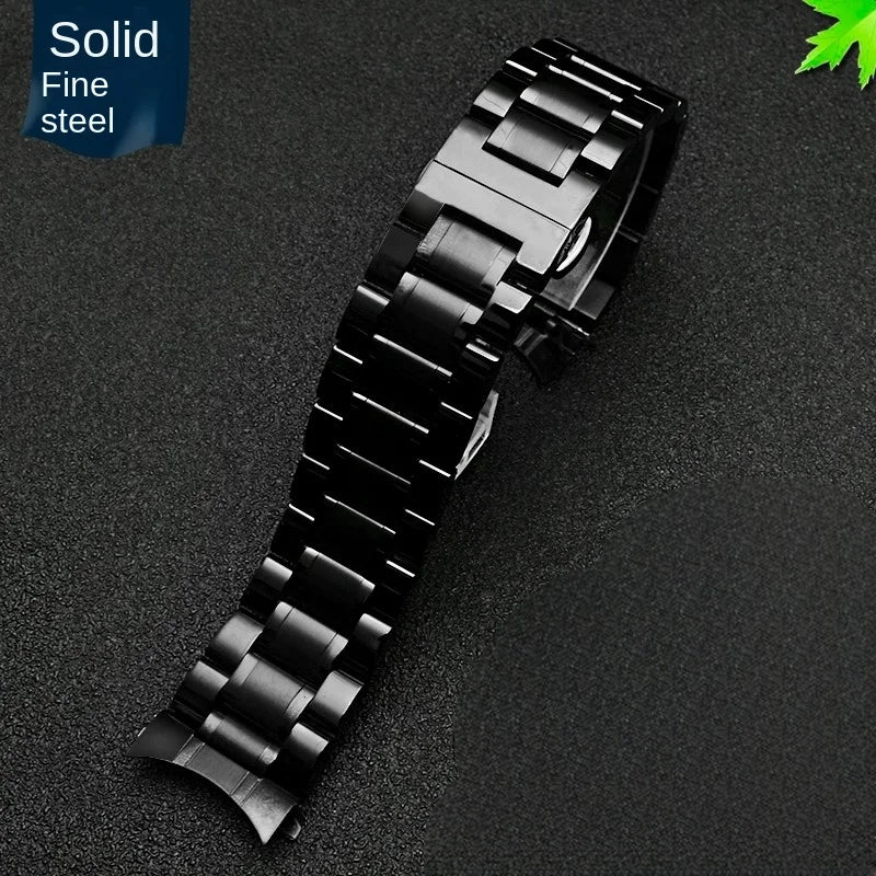 Gebogenes Ende Arc Metallarmband für Seiko Timex Citizen Casio Edelstahlarmband 20mm 22mm 24m Mattes Uhrenarmband Kettenarmband