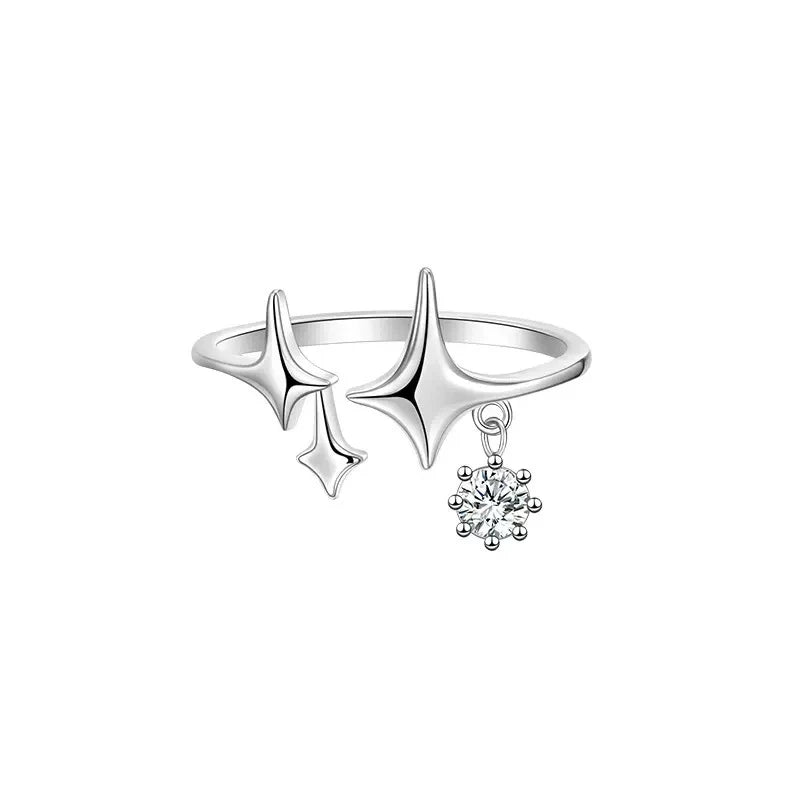 VENTFILLE 925er Silber Mondquaste Öffnung Damenmode Ins Ring