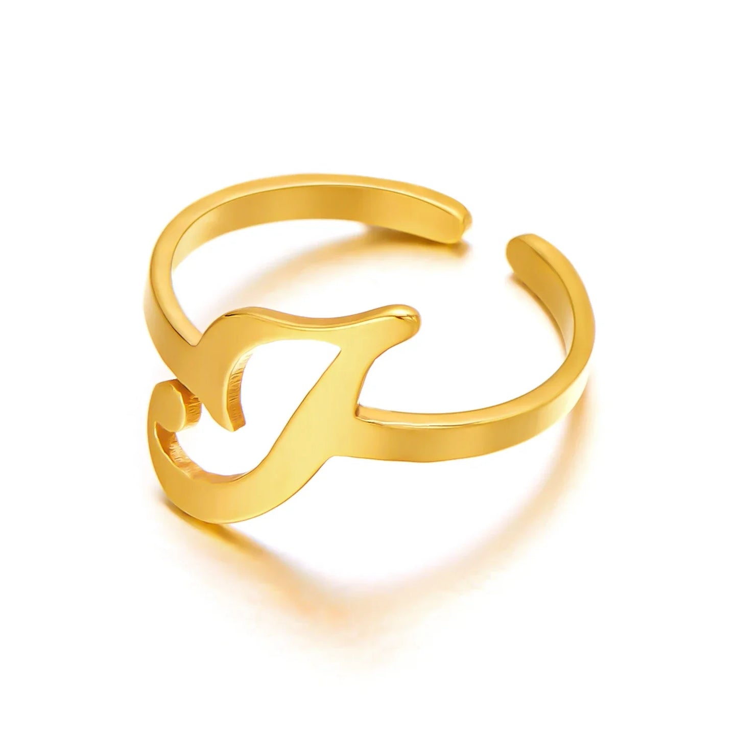 Ringe mit Anfangsbuchstaben für Damen, goldfarben, Edelstahl, A-Z, Buchstabe, verstellbarer Ring, ästhetisch, Hochzeit, Weihnachten, Schmuck, Geschenk