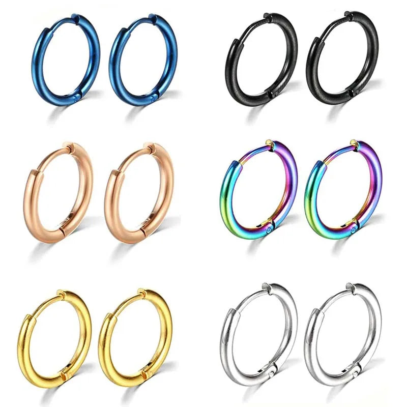 1 paar Edelstahl Hoop Ohrringe Frauen Männer Gold Farbe Kleine Ohrringe Mädchen Schmuck Pendientes Mujer Aretes Knorpel Piercing