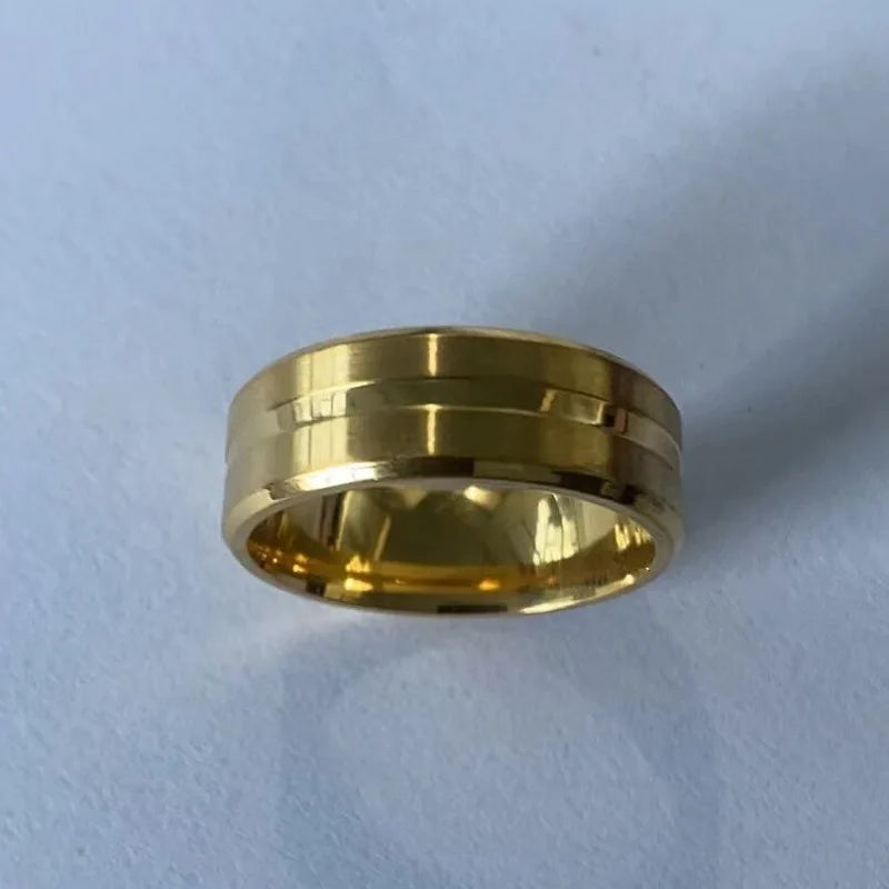 Mode 8mm männer Schwarz Wolfram Hochzeit Band Ringe Schwarz Nut Abgeschrägte Kante Verlobungsring für männer Valentinstag geschenke Schmuck