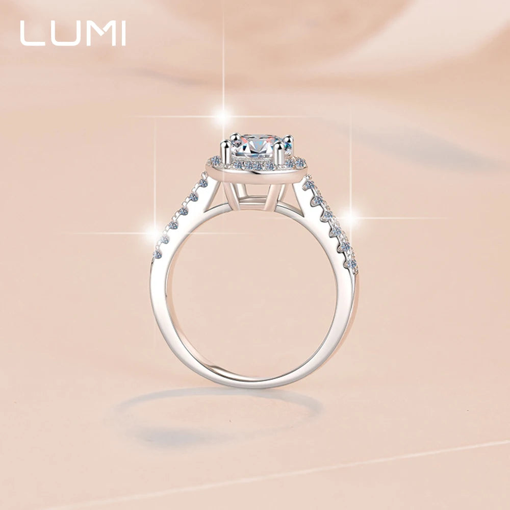 0,5–1 Karat voller Moissanit-Ring aus S925-Sterlingsilber | Luxuriöser Braut-Verlobungsring, hypoallergener Ehering, im Labor gezwachsener Diamant