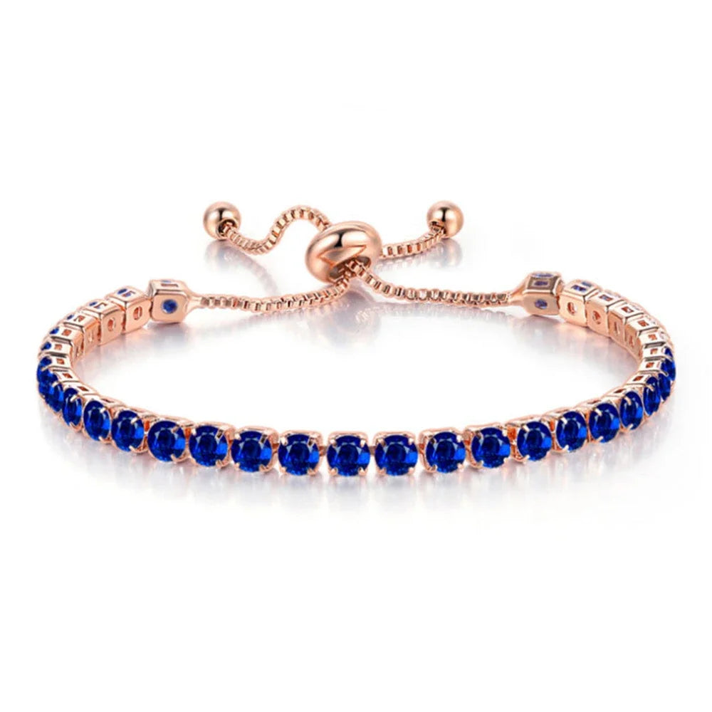 Luxus Zirkonia Tennis Armband Glänzenden Kristall Push-pull Armband Frauen Einfache Einstellbare Schmuck Party Hochzeit Zubehör