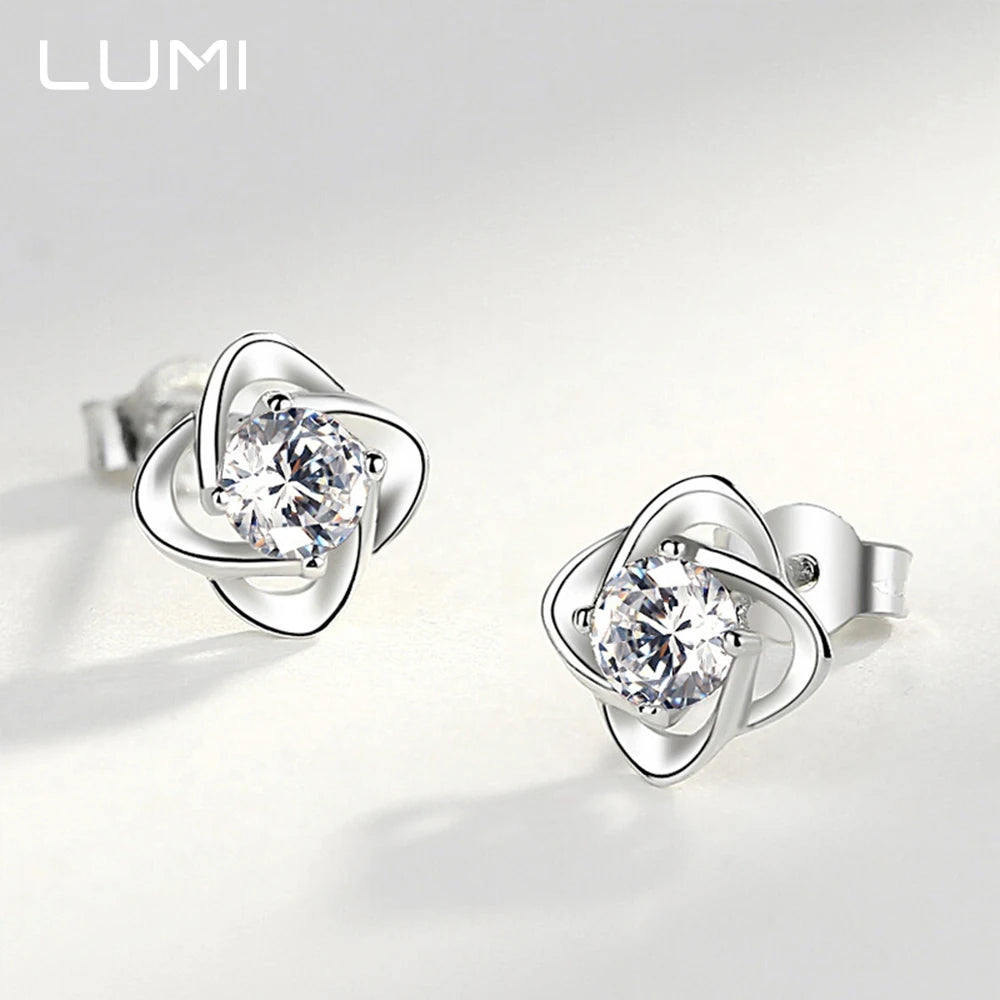 0,5–1 Karat glückliche vierblättrige Kleeblatt-Moissanit-Damen-Ohrstecker – hypoallergener 925er-Sterlingsilber-Edelschmuck, Jubiläums-Gi