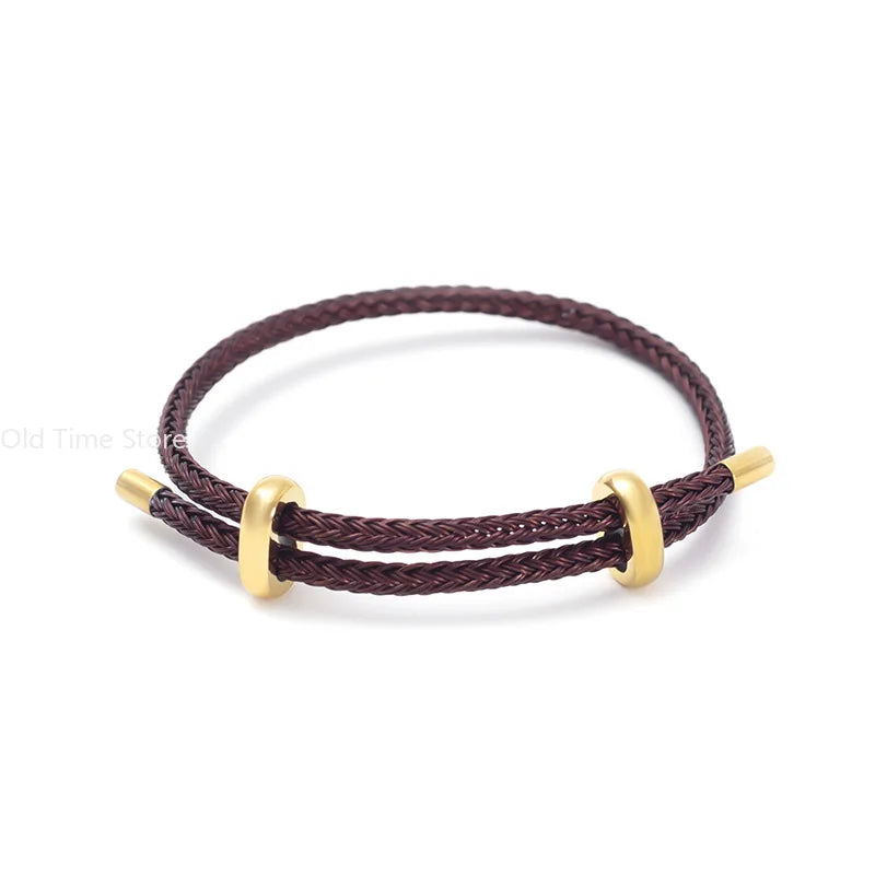 Rot-schwarzer Stahldraht, verstellbare Armreifen, erweiterbar, handgefertigt, geflochtenes Seil, Paar-Armbänder für Damen und Herren, Schmuckschnur