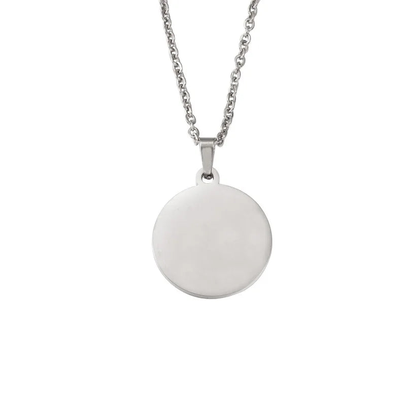 10 Stück 25 mm 30 mm leere runde Scheiben-Anhänger-Halsketten vergoldete Kette Halsketten für DIY individuelles Namenslogo Damen Herren Schmuck