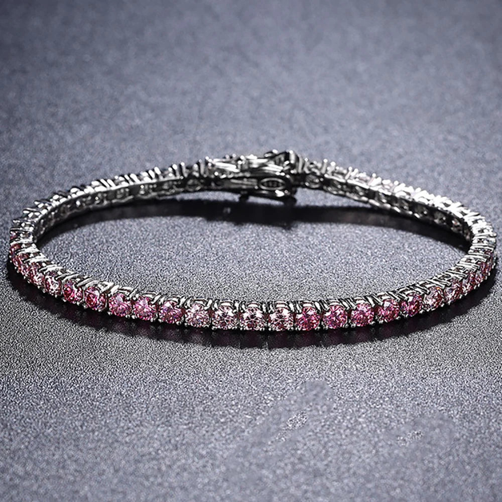 TEMGF Farbverlauf-Moissanit-Armbänder, S925-Sterlingsilber, edler Schmuck für Frauen und Mädchen, einzigartige funkelnde Datum, Geburtstagsgeschenke