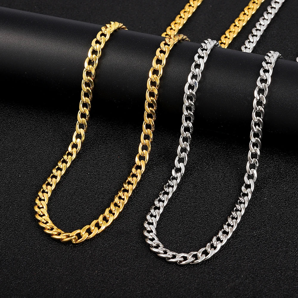 Hochwertige klassische kubanische Gliederkette, glatte Halskette, Modeschmuck, Geschenk, Party, Männer und Frauen, geeignet für alle Gelegenheiten