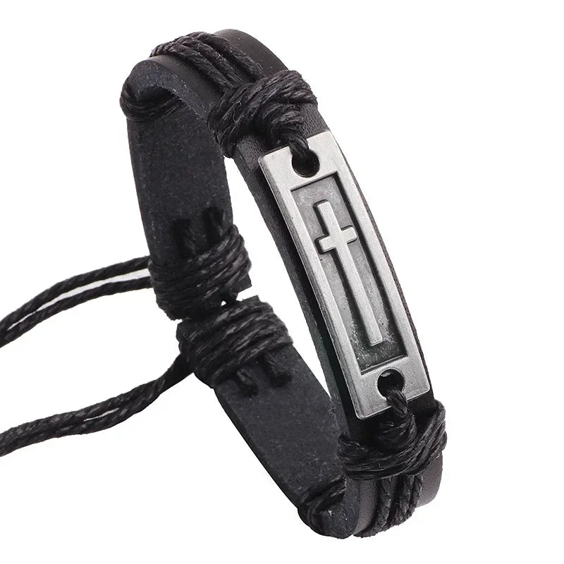 Hip Hop Rock Band Armband Steampunk Band Symbol verstellbar Wolf Kopf Charme Leder Armbänder Männer Frauen Kollektion