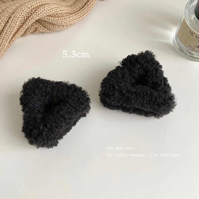 2Pcs Plüsch Katze Ohren Form Haar Clips Frauen Süße Nette Beige Ente Schnabel Clip Haarnadel Mode Mädchen Headwear Haar zubehör