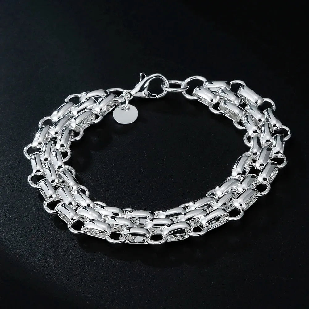 Feines 925er-Sterlingsilber, edle, schöne Kette, solides Armband für Damen und Herren, Charms, Party-Geschenk, Hochzeit, Modeschmuck, heißes Modell