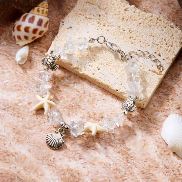 Bohemian Imitation Shell Perlen Armband Für Frauen Sea Star Schildkröte Gewebtes Seil Armband Handgemachte Freundschaft Strand Urlaub Schmuck