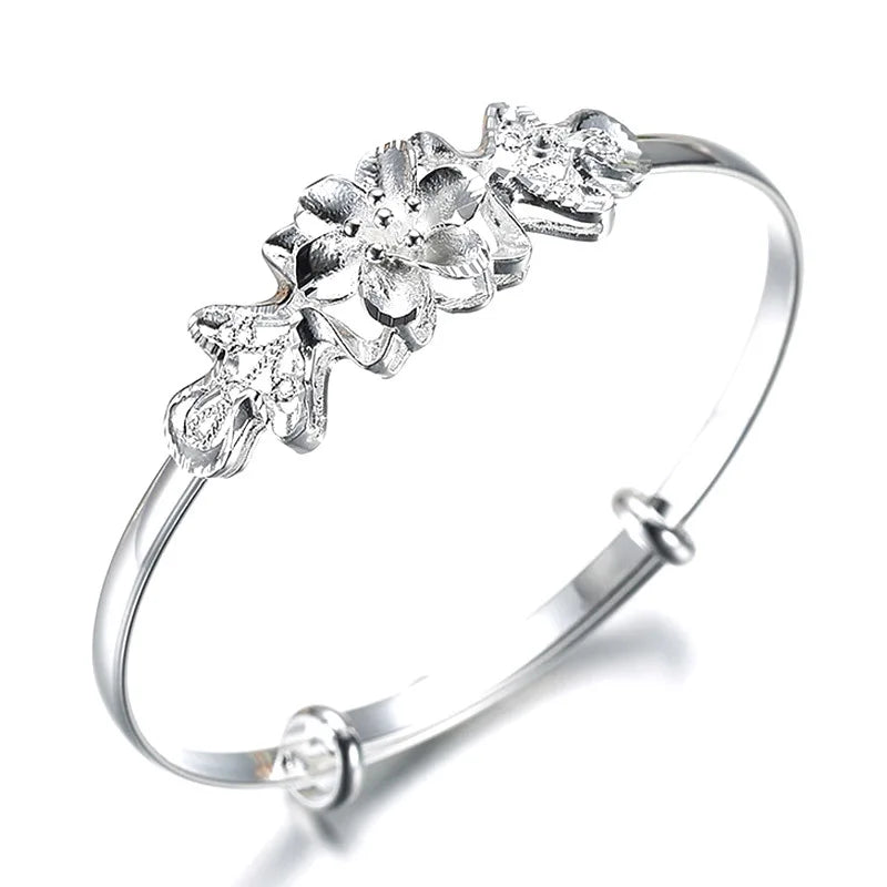 Neue 925er Sterlingsilber, original romantische Gypsophila-Stern-Armreifen für Damen, Armbänder, Mode, Party, Hochzeit, Accessoires, Schmuck