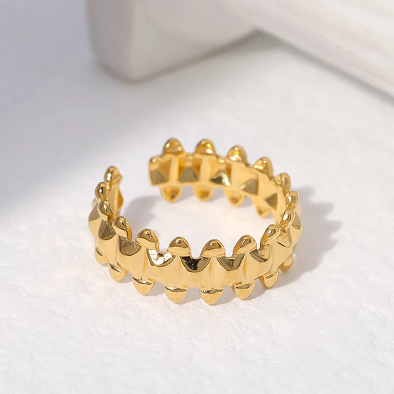LATS Vintage Edelstahl Kugel Ringe für Frauen Gold Farbe Geometrische Ringe Punk Schmuck Hip Hop Party Schmuck Geschenke Anillos
