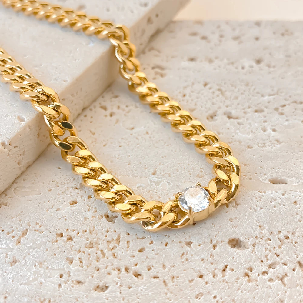 eManco Herren-Armbänder mit kubanischer Kette, Breite 7 mm, Länge 22 cm, Edelstahl mit Diamanten, modisches Armband, Schmuck direkt ab Werk