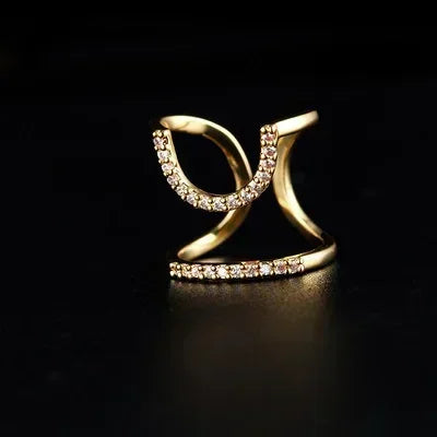 Dünne Nagelringe für Frauen und Mädchen, tägliche Fingerspitzen-Schutzhülle, Modeschmuck, Doppelring, verstellbar, modisch, Gothic, Metalllinie