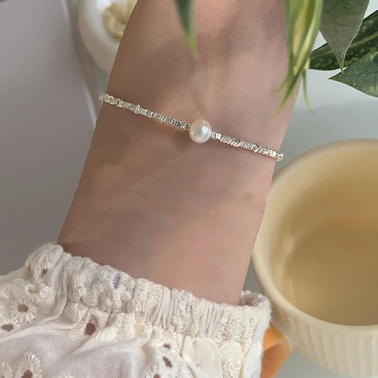Neue koreanische Mode Sterling Silber Glück Perlen Armreifen für Frauen Armbänder Luxus Designer Party Hochzeit Schmuck Geschenke