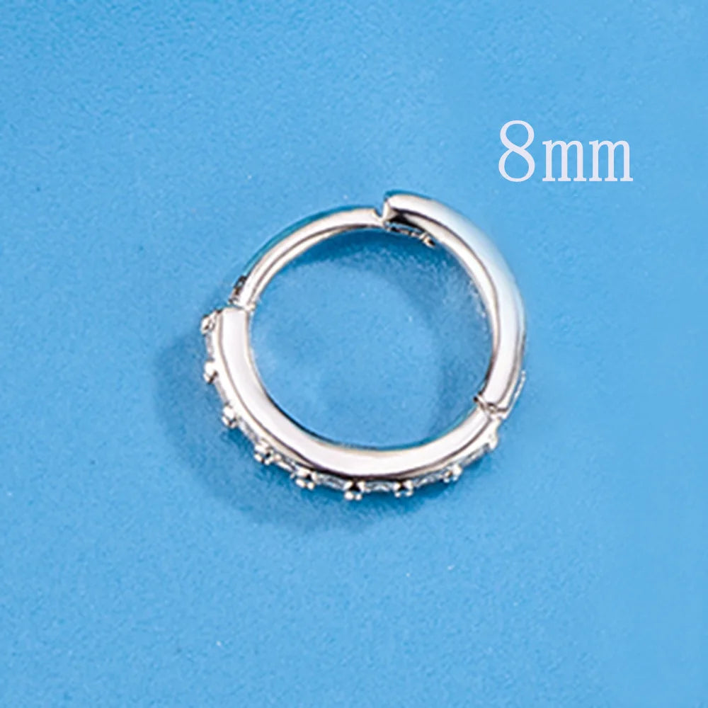 925 Sterling Silber 8/12/16/20 MM Zirkon Creolen Für Frauen Hochzeit Verlobung Luxus Schmuck Zubehör geld 925