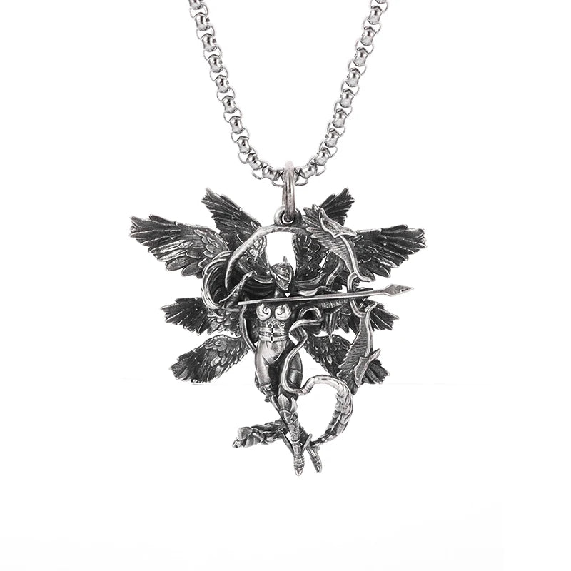 Versilberte Anime Mecha Schönes Mädchen Mädchen Anhänger Halskette Männer und Frauen Hip-Hop Rock Punk Trendy Schmuck Geschenk