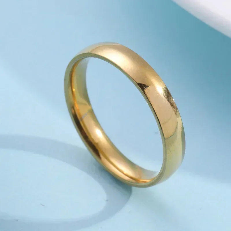 Modischer, schlichter, glatter Edelstahlring für Damen und Herren, klassische Paarringe, Hochzeit, Verlobung, Schmuck