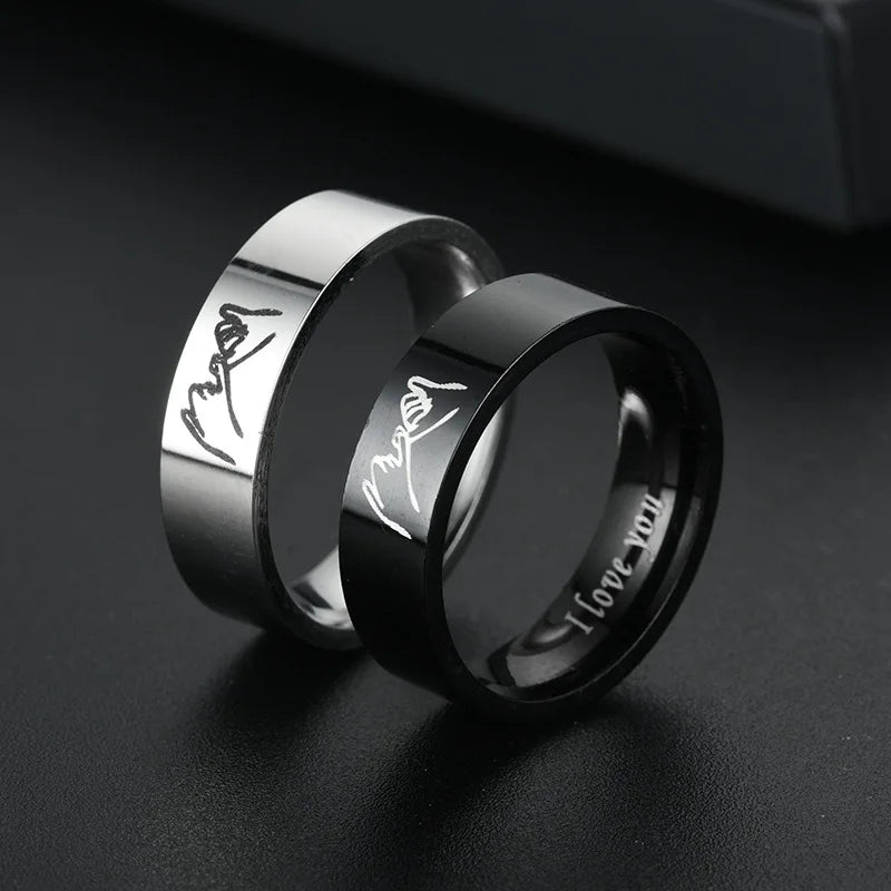 Titan Stahl Ring Für Männer Frauen Paar Ring Liebhaber Versprechen Ring Hochzeit Verlobung Mode Schmuck Geburtstag Geschenk Großhandel