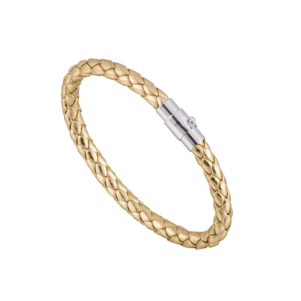 Unisex geflochtene Lederarmbänder für Männer und Frauen, verschiedene Farben, Seil-Lederarmband, Metall-Magnetverschluss, Paar-Kordel-Armband
