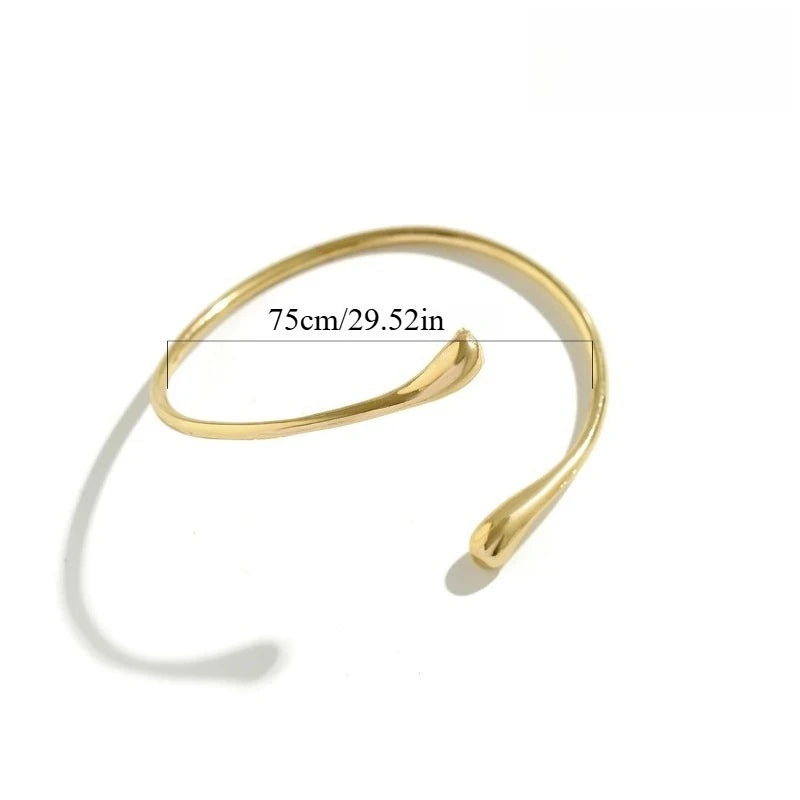 Einfache Vintage Wasser Tropfen Offene Manschette Armreifen für Frauen 2024 Trend Goth Geometrische Arm Armband Ästhetischen Schmuck Geschenk Neue