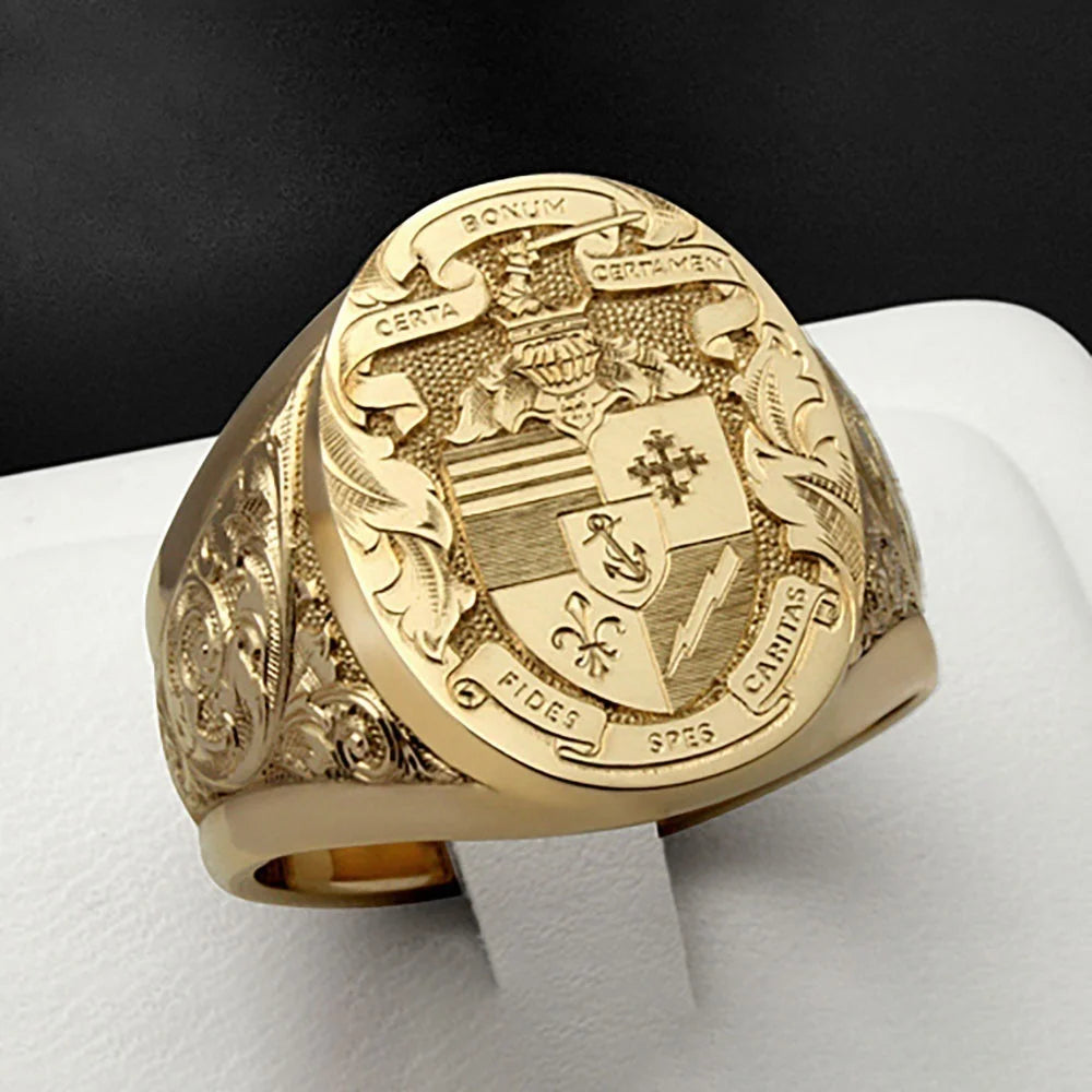 Mysteriöse Pixiu Brunnen Schnitz ring Geschäft trend ige geometrische Design Männer einfachen Stil verschiedene Größen zur Verfügung