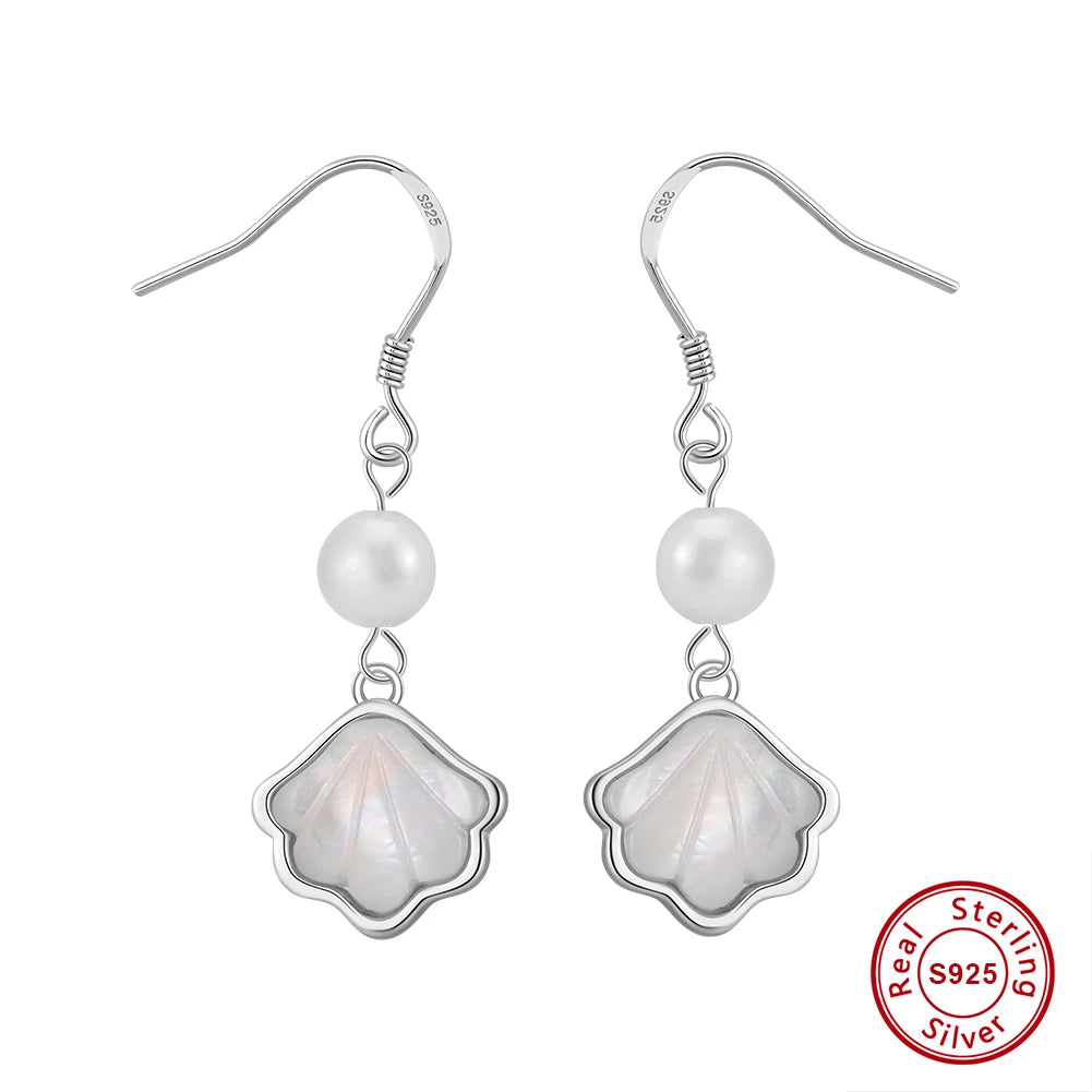 ORSA JEWELS Neues 925er Silber, heißer Verkauf, Muschel-Sommerschmuck-Set, Muschelperle, Charm-Armband, Kette, exquisites Geschenk für Damen, GPB41
