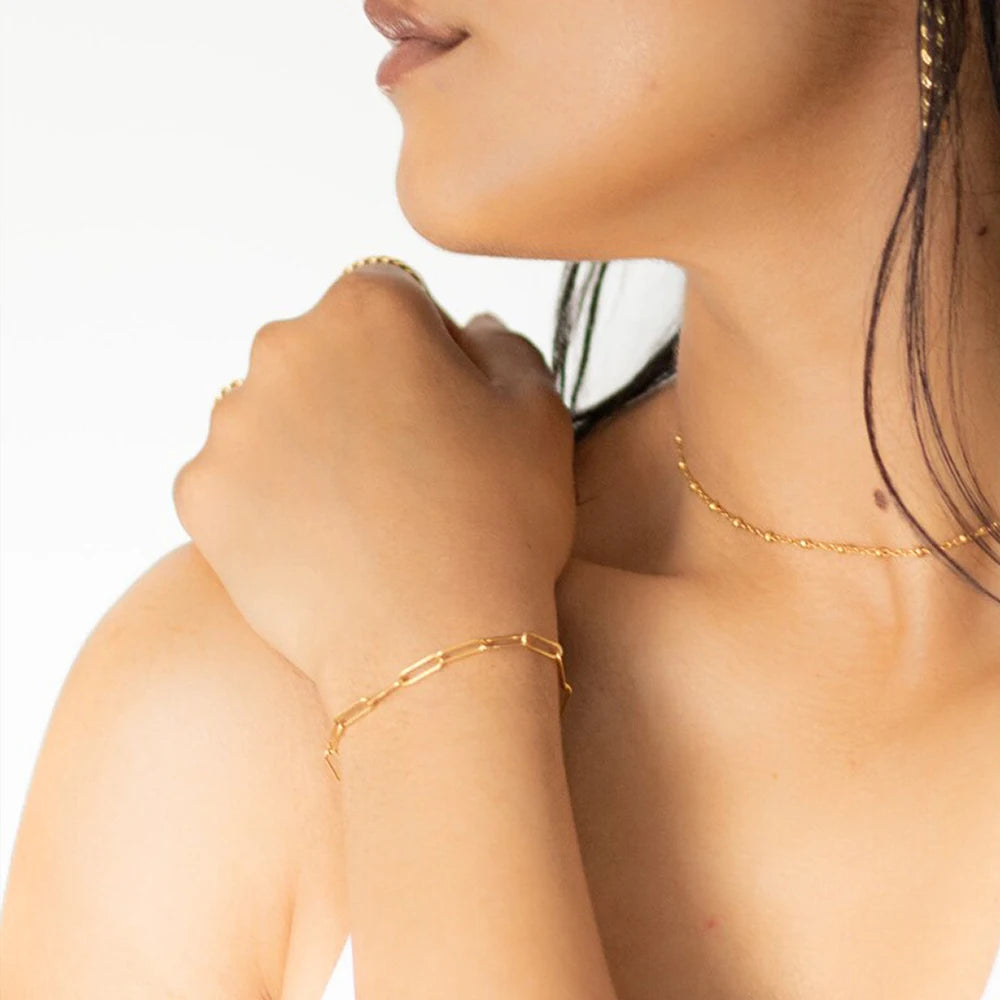 Emanco Edelstahl verstellbare quadratische Draht kette Armband Damen minimalist ischen Mode accessoires Großhandel
