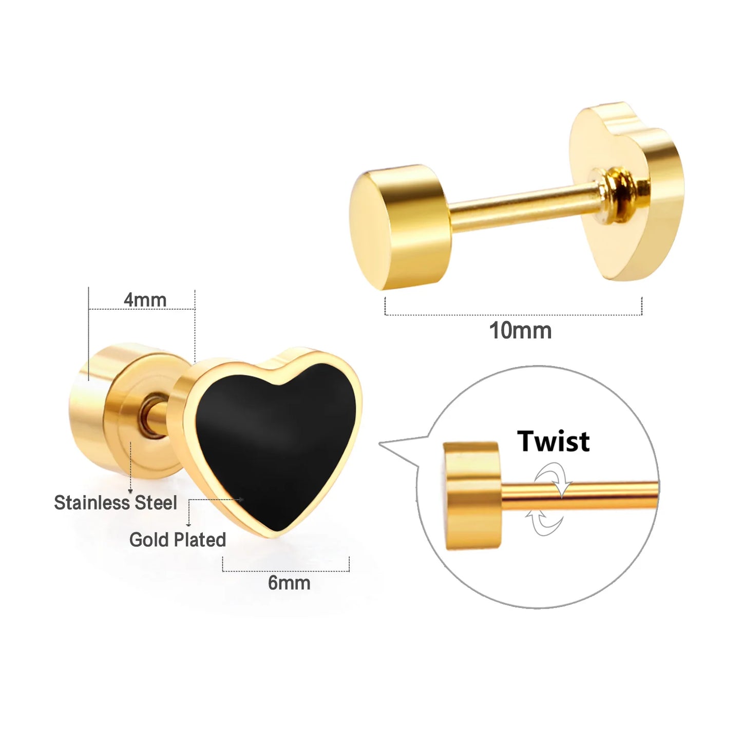 LUXUKISSKIDS Ohrstecker aus chirurgischem Stahl für Mädchen/Frauen, Erdbeere, Regenbogen, niedliches romantisches Piercing, winziger Schmuck mit hypoallergenkeit