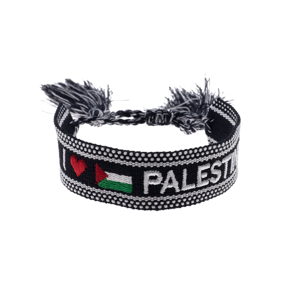 Mode handgewebte Flagge Stickerei Muster Armbänder für Frauen Männer ethnische Armband Schmuck Geschenk