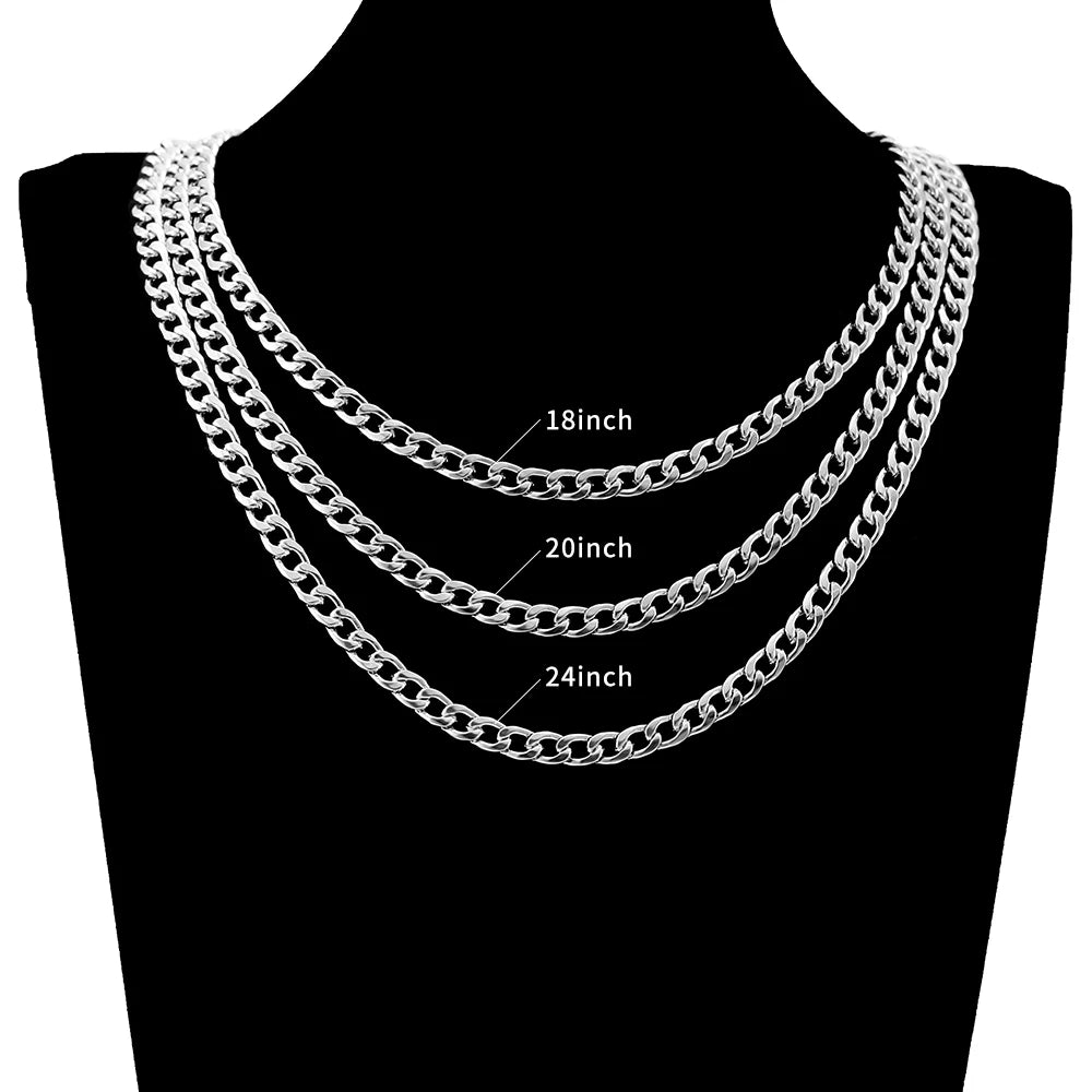 Hochwertige klassische kubanische Gliederkette, glatte Halskette, Modeschmuck, Geschenk, Party, Männer und Frauen, geeignet für alle Gelegenheiten