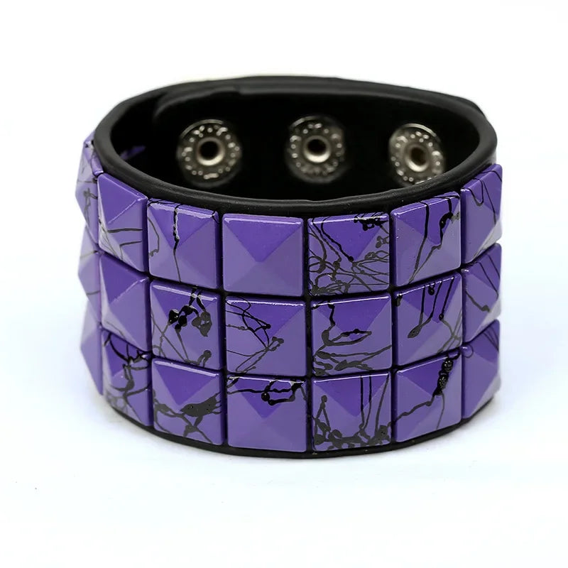 Mode 9 Farben Doppel Gürtel Leder Handgelenk Freundschaft Große Breite Armband Für Männlich Weiblich Schnalle Vintage Punk Schmuck