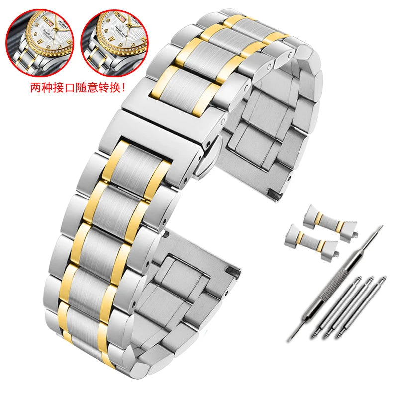 Gebogenes Ende Arc Metallarmband für Seiko Timex Citizen Casio Edelstahlarmband 20mm 22mm 24m Mattes Uhrenarmband Kettenarmband