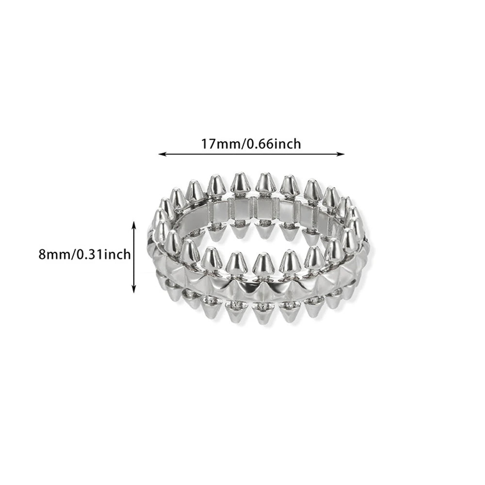 LATS Vintage Edelstahl Kugel Ringe für Frauen Gold Farbe Geometrische Ringe Punk Schmuck Hip Hop Party Schmuck Geschenke Anillos