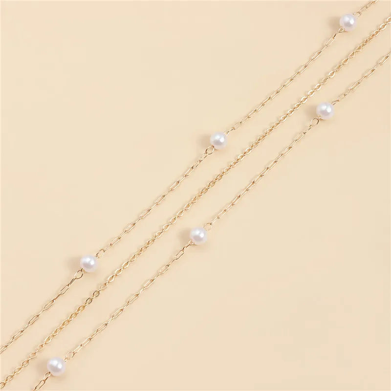 Mode Multilayer Ball Perlen Kette Halsketten für Frauen Trendy Halsband Kragen Minimalistischen Schmuck Weibliche Pullover Kette Halskette