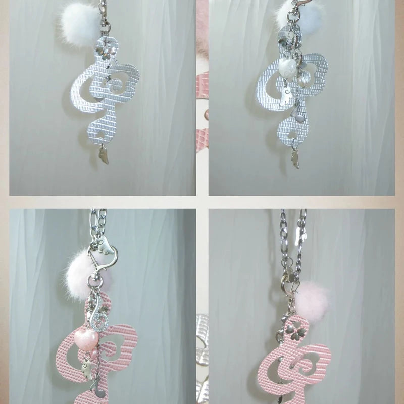 Y2K Schmuck Musiknoten Flügel Herz Anhänger Halskette für Frauen Harajuku Kawaii Zubehör Koreanische Mode Kette Halskette Punk