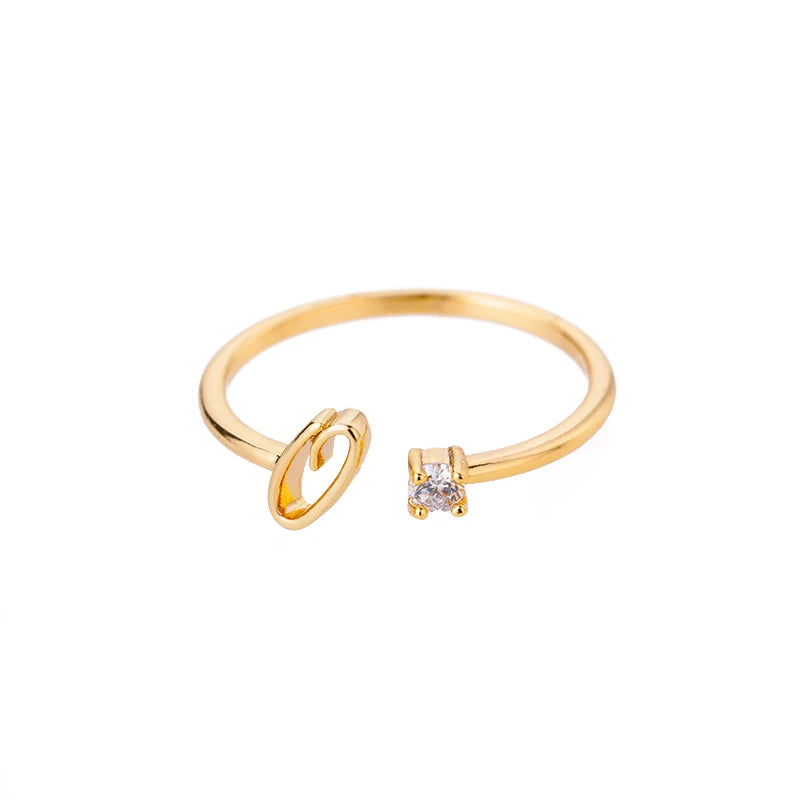 A-Z-Anfangsringe für Frauen, offen, verstellbar, Edelstahl, Ehering, 2025, Trend, Goldfarbe, Paar-Schmuck, Accessoires, Geschenk