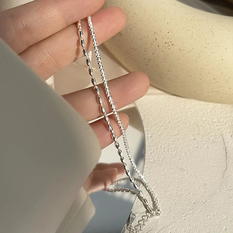 Panjbj sterling silber linie extrem feines armband für frauen lieben haert perle koreanisch ins süßes schmuck geschenk drops hipping