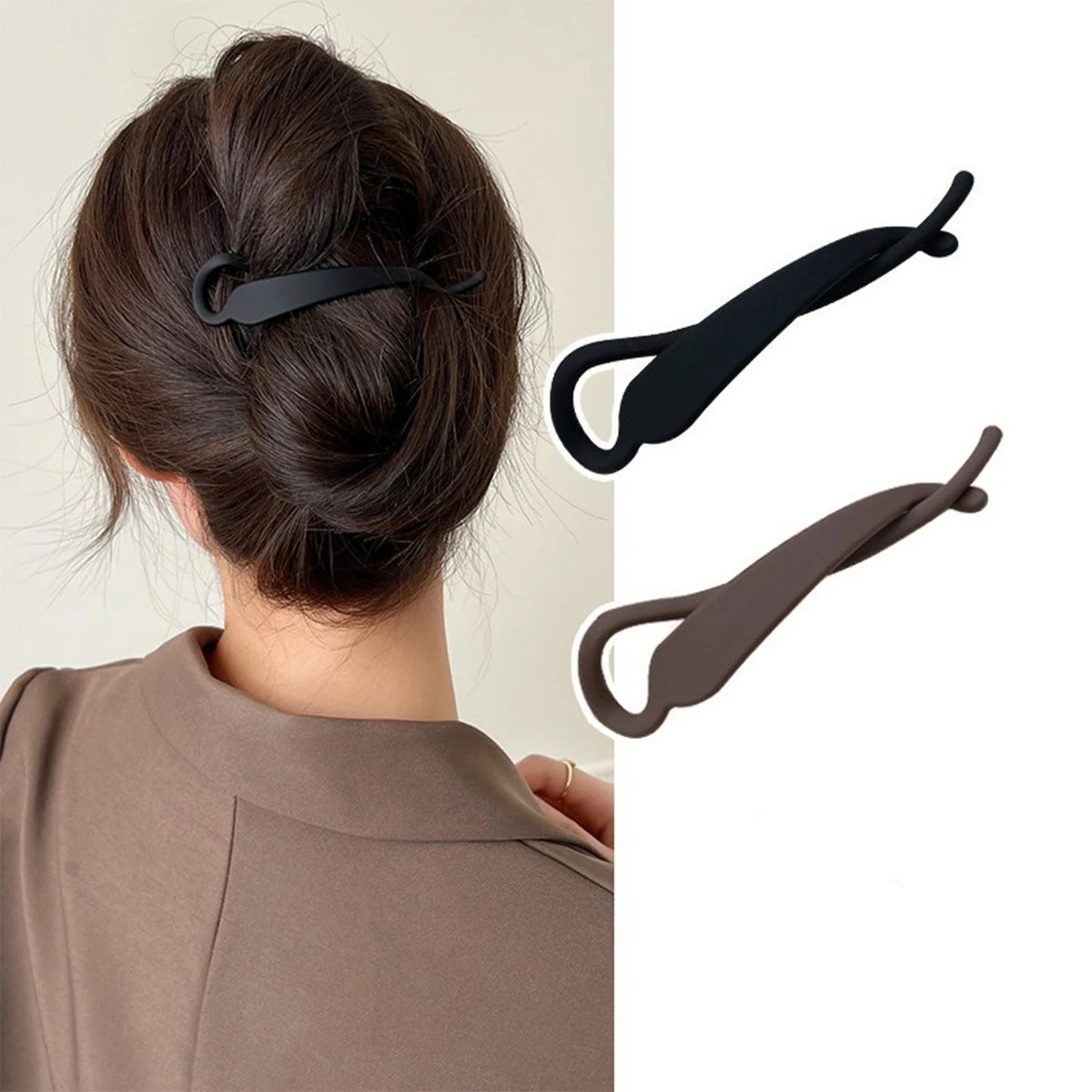 2 stücke Einfache Mode Banana Clip Vertikale Clip Pferdeschwanz Haar Clip Elegante Temperament Haar Zubehör für Frauen zu Tragen