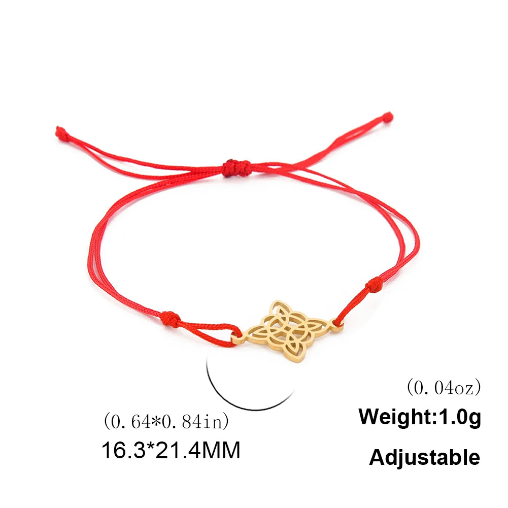 LIKGREAT Armband mit irischem Hexenknoten für Damen und Herren, keltischer Knoten, gewebtes Seil, Schmuck, Edelstahl, Amulett, Talisman, Geburtstagsgeschenk