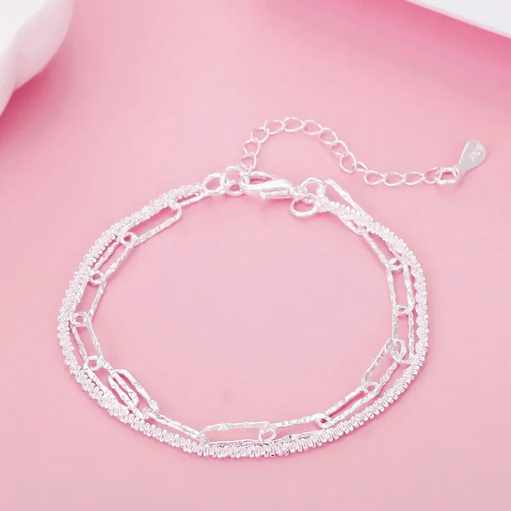 Feines 925er-Sterlingsilber, edle, schöne Kette, solides Armband für Damen und Herren, Charms, Party-Geschenk, Hochzeit, Modeschmuck, heißes Modell