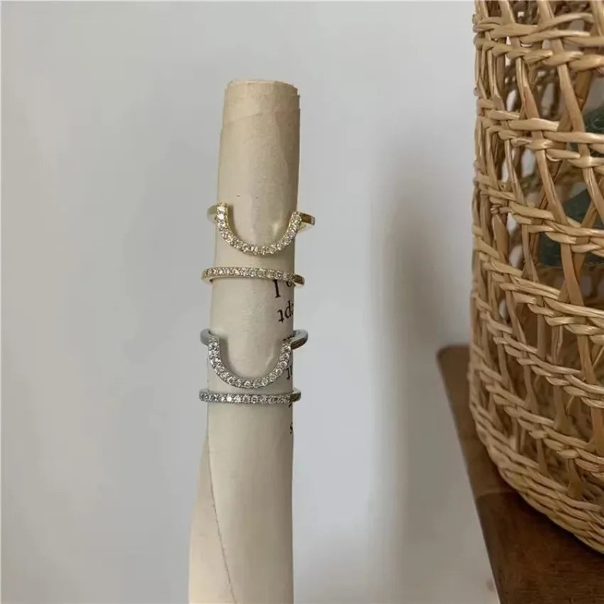 Dünne Nagelringe für Frauen und Mädchen, tägliche Fingerspitzen-Schutzhülle, Modeschmuck, Doppelring, verstellbar, modisch, Gothic, Metalllinie