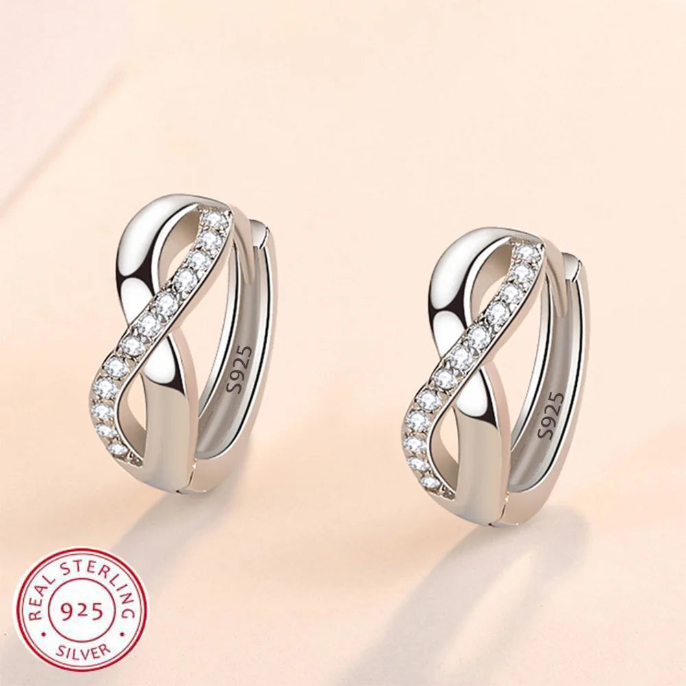 Neue 925er Sterlingsilber-Ohrringe mit glänzendem Zirkon, runde Ohrringe für Damen, modischer und eleganter Schmuck, Geburtstagsgeschenk