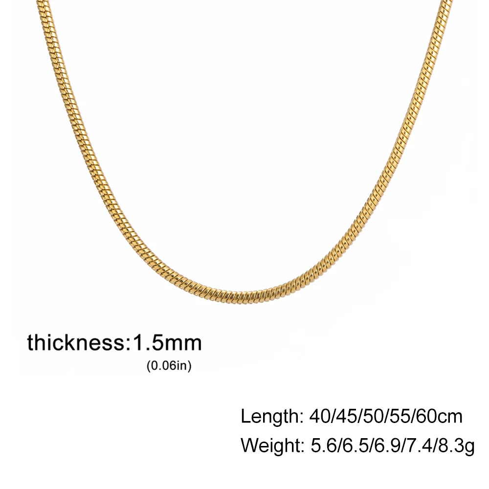 Skyrim Edelstahl Gold Farbe Runde Schlange Kette Halskette Frauen Männer Lange Hals Ketten Trendy Punk Schmuck Geschenk Großhandel