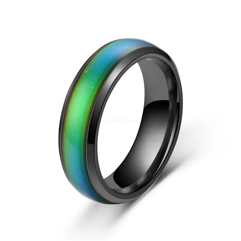1 stücke Edelstahl Stimmung Ring Ändern Farbe Ringe Emotion Gefühl Temperatur Ring für Frauen Männer Paare Ringe Mode Schmuck