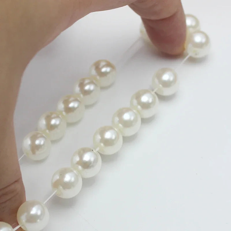 Neue 4–10 mm beige Imitationsperlen, frei verstellbar, 18 cm Umfang, elastisches Armband für Frauen, verschiedene Größen, anpassbares Hochzeitsgeschenk