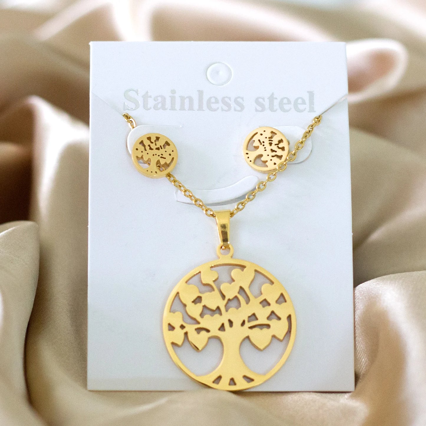 LUXUKISSKIDS Trendy Schmuck Set Edelstahl Silber/Gold Farbe Frau/Männer Großhandel Herz Anhänger Halskette Ohrringe Braut Sets
